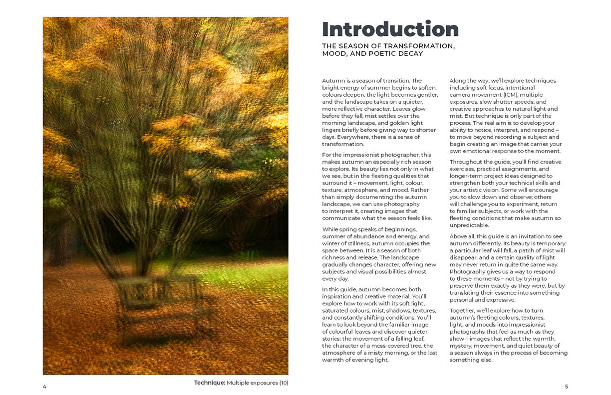 AUTUMN IMPRESSIONIST PHOTOGRAPHY GUIDE sample pages