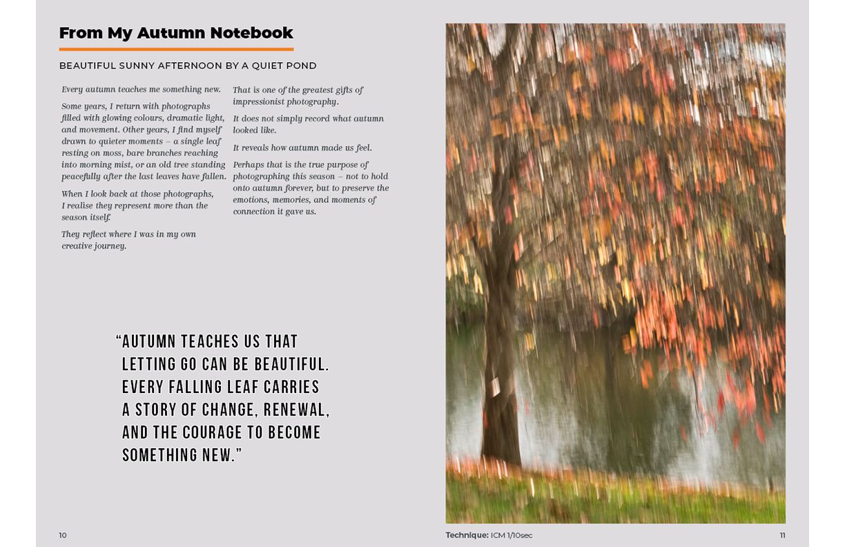 AUTUMN IMPRESSIONIST PHOTOGRAPHY GUIDE sample pages